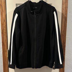 Universal Standard Women's Black and White Camden Bomber Track Jacket